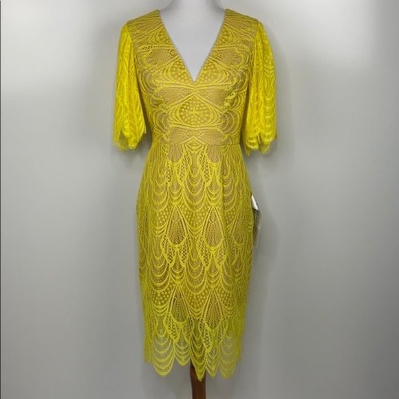 NWT Dress the Population Mia Angel Sleeve Dress - Picture 2 of 8